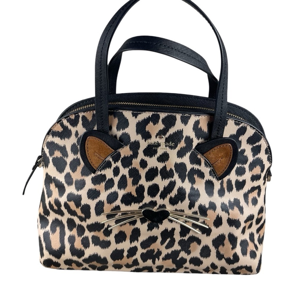 Kate Spade‎ Run Wild Lottie Leopard Print Cat Bag  “Like New”
